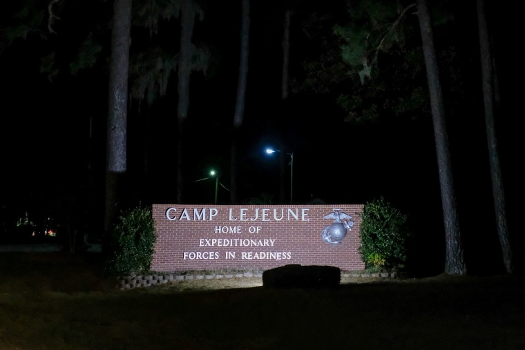 Image: The entrance to Camp LeJeune in Jacksonville, N.C., in 2017.