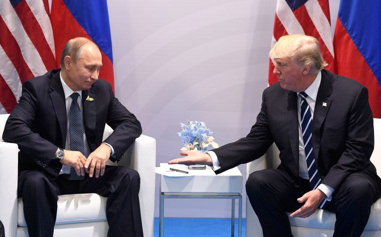 Then-President Donald Trump and Russia's President Vladimir Putin during a meeting on the sidelines of the G20 Summit in 2017.