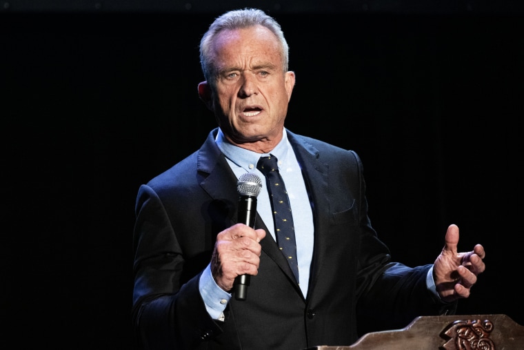 Robert F. Kennedy Jr. speaks during a Hispanic Heritage Month event in Los Angeles