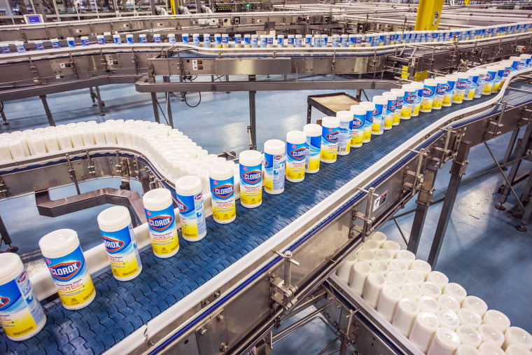 Clorox Disinfecting Wipes at the company's manufacturing facility in Forest Park, Ga., on March 10, 2021.