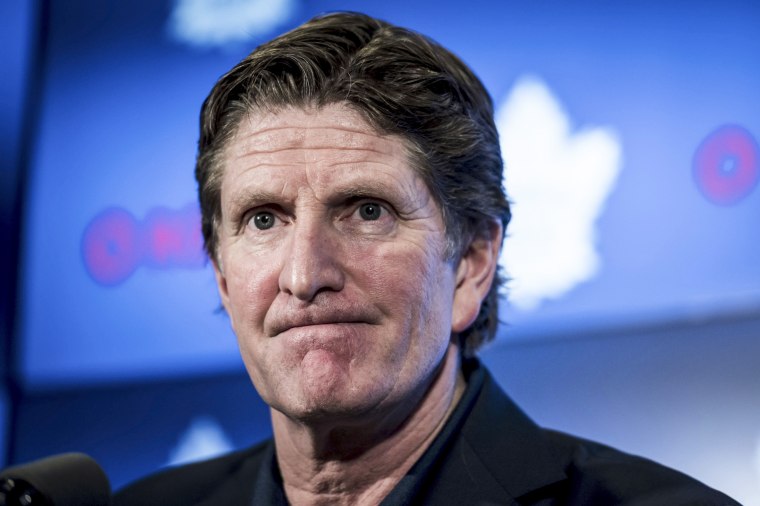 Mike Babcock in Toronto on April 25, 2019.