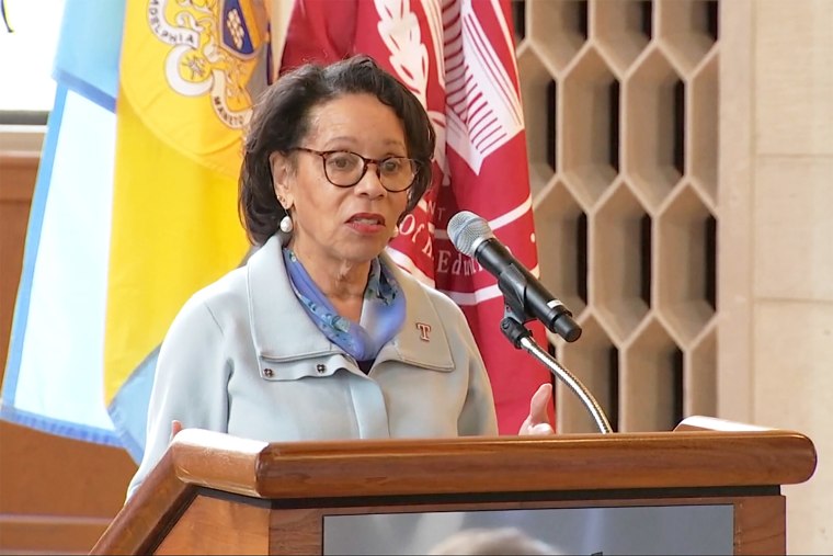 JoAnne A. Epps, acting president of Temple University, speaks at a school function.