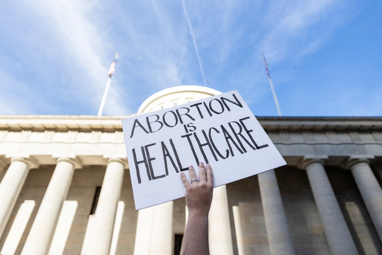 An abortion rights protest in Columbus, Ohio, on June 24, 2022. 