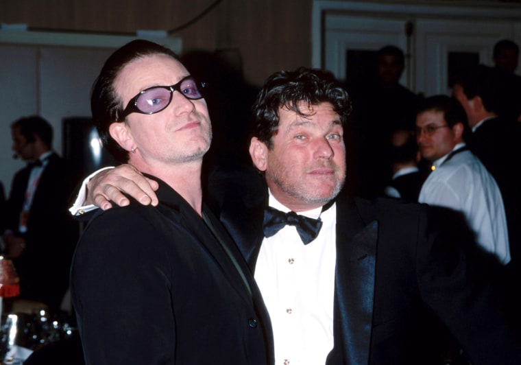 Bono and Jann Wenner at the 14th annual Rock and Roll Hald of Fame induction ceremony