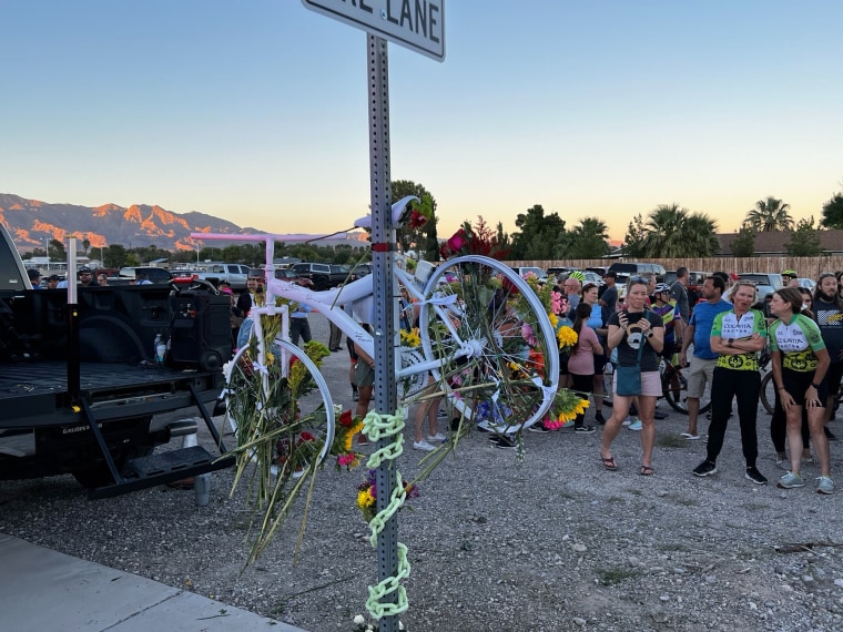 A "Ghost Bike" memorial event in memory of former Police Chief Andreas Probst on Sept. 7 in Henderson, Nev.