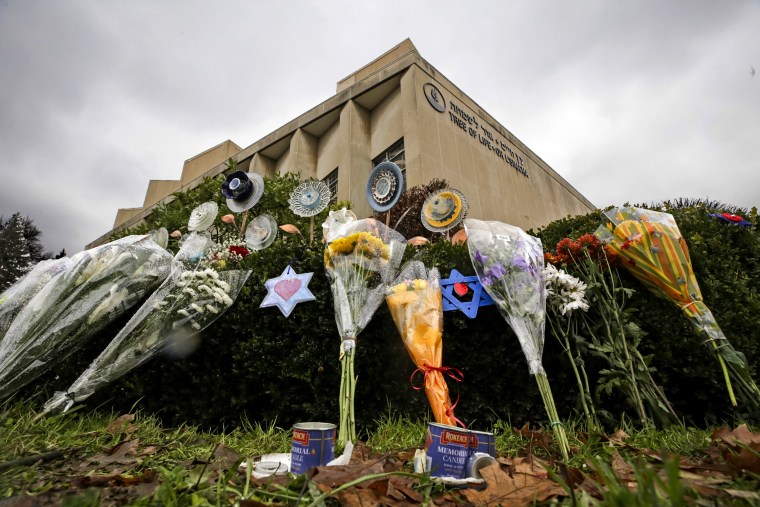A memorial outside the Tree of Life Synagogue in Pittsburgh on Nov. 20, 2018.