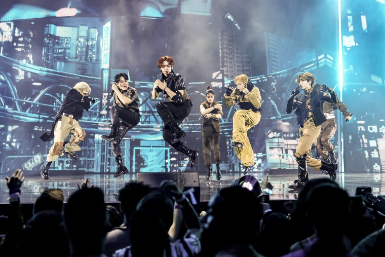 Image: Stray Kids performs onstage during the 2023 MTV Video Music Awards at Prudential Center on Sept. 12, 2023 in Newark, N.J.