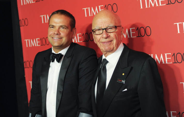 Rupert Murdoch with his son Lachlan Murdoch in New York in 2015.