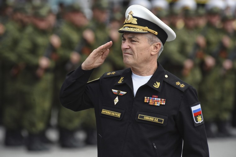 Commander of the Black Sea Fleet, Viktor Sokolov, in Sevastopol, Crimea