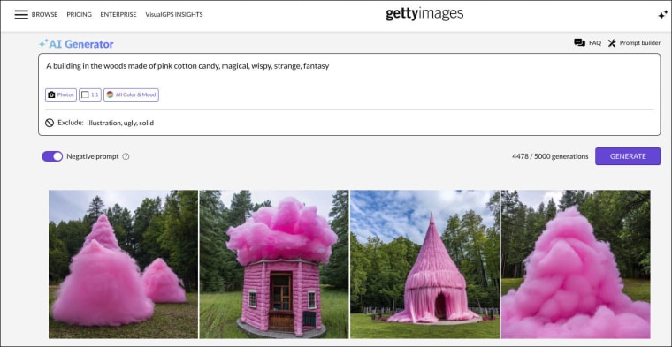The interface for Getty Images' AI image-generator. 