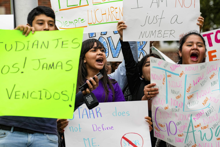 Students protest to oppose the state takeover of HISD