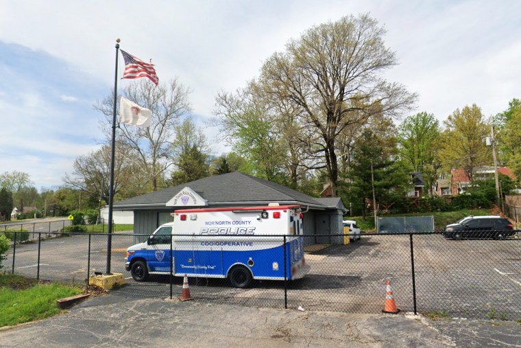 An exterior view of the North County Police Cooperative building in St. Louis.