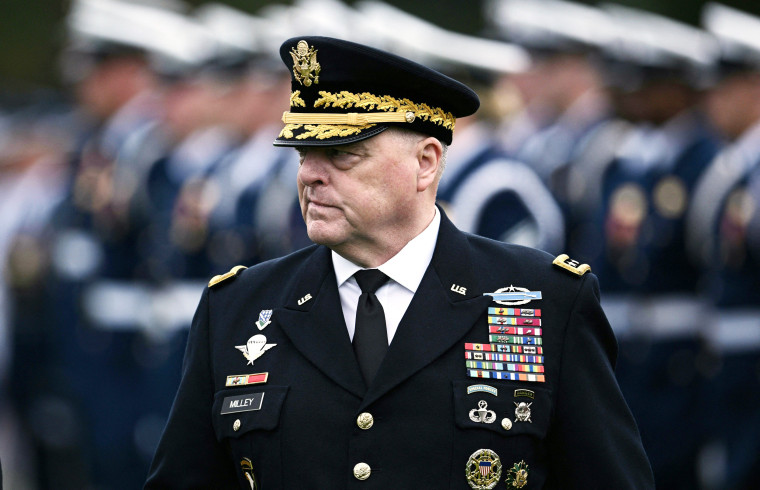 General Mark Milley during the farewell ceremony of the armed forces