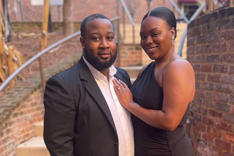 Domonique Byers and his wife. 