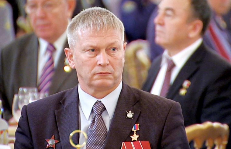 Andrei Troshev, a senior Wagner commander, attends a Heroes of Fatherland Day reception at the Kremlin, in Moscow