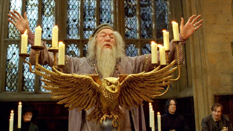 Michael Gambon caracterizado como Albus Dumbledore en ‘Harry Potter and the Prisoner of Azkaban’