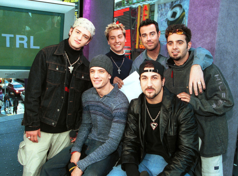 Carson Daly and 'N Sync on MTV's "TRL" in 2000.