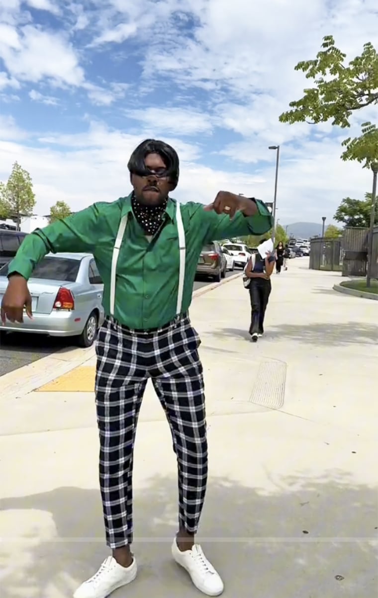 Jevin Smith — dressed as  André 3000 — recently danced to "Hey Ya" by OutKast.