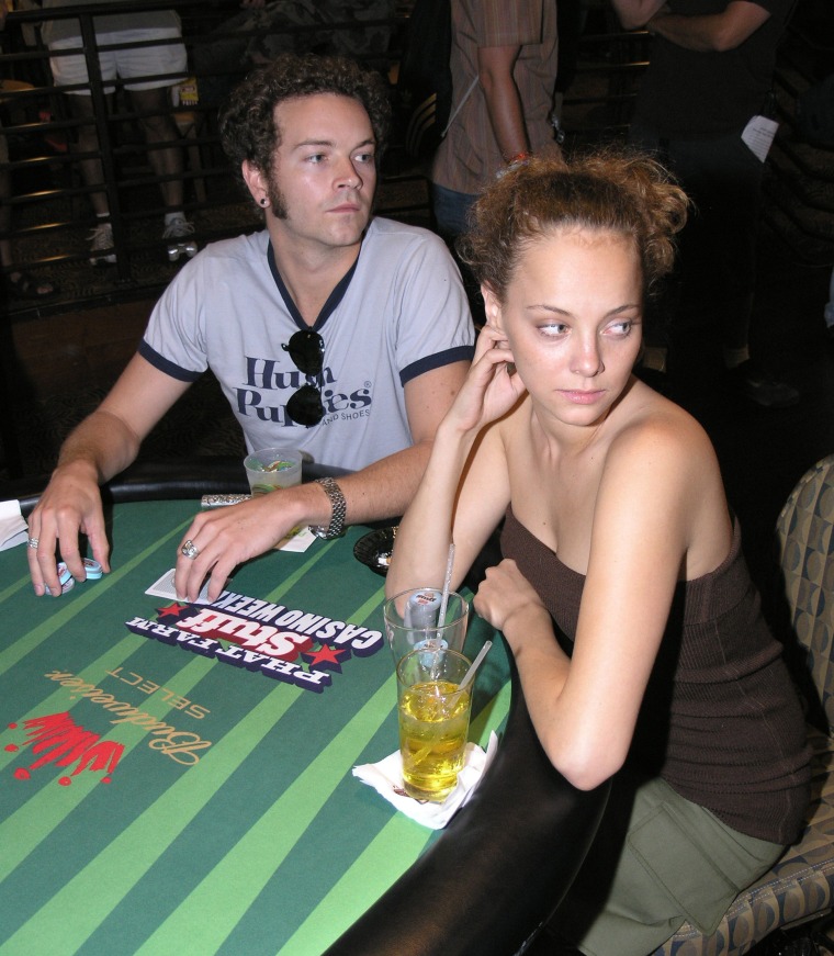 Danny Masterson and Bijou Phillips during Stuff Magazine - Phat Farm - Poker Tournament at The Palms Hotel and Casino in Las Vegas on Aug. 13, 2005.