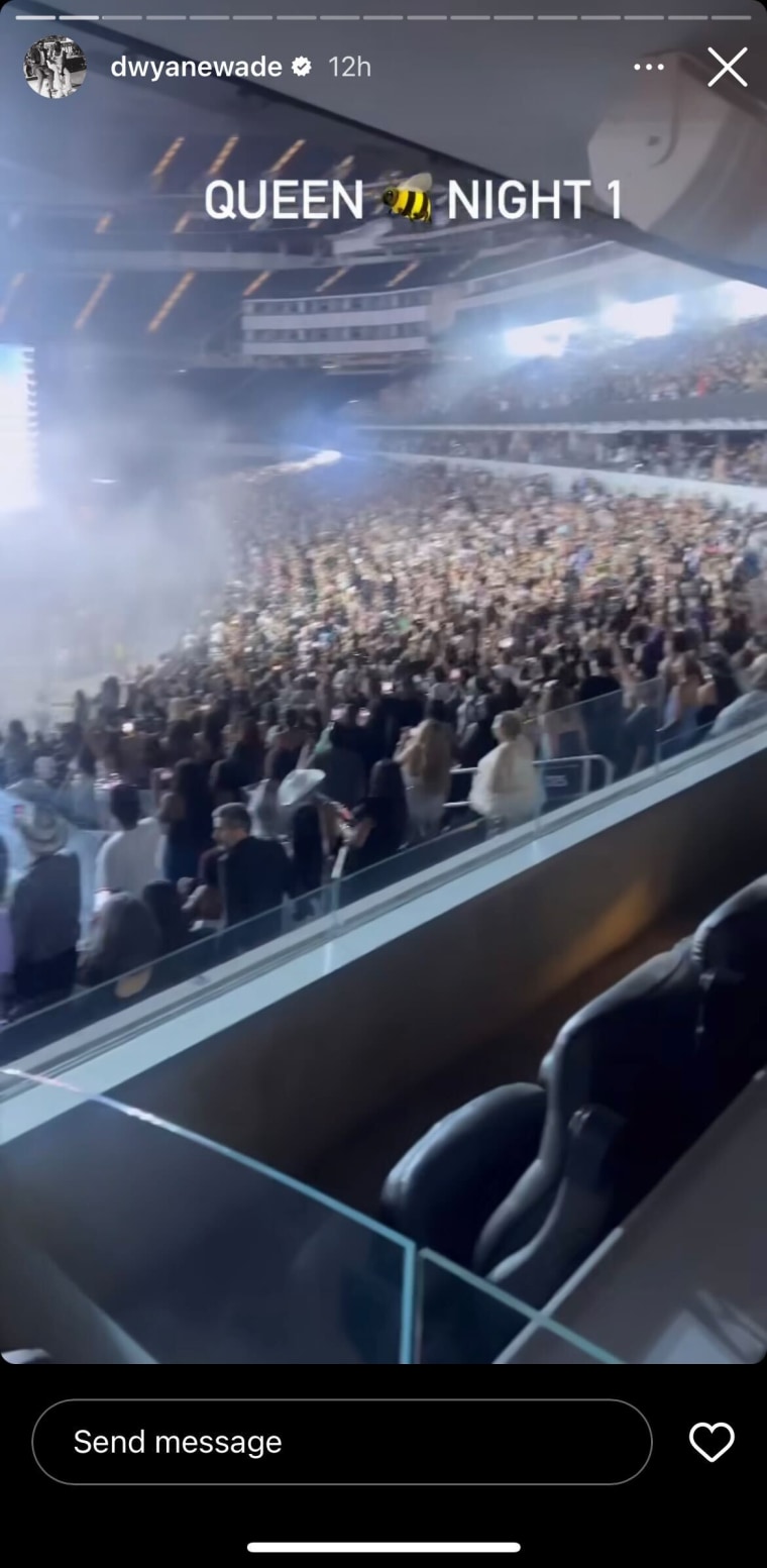 Dwyane Wade shared a photo of the crowd at Beyonce's LA concert.