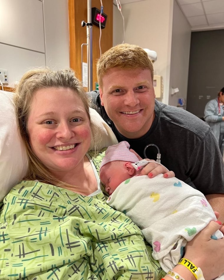 Brooke Tanton, pictured with her husband, had to stay in Texas Children's Hospital after she began leaking amniotic fluid and her membranes separated. Soon, she befriended two other women staying in the antepartum ward.