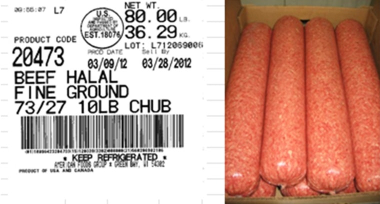 This example label can be used to help you find lot numbers impacted by the recall. Notice the Lot number in the upper right portion of the label.