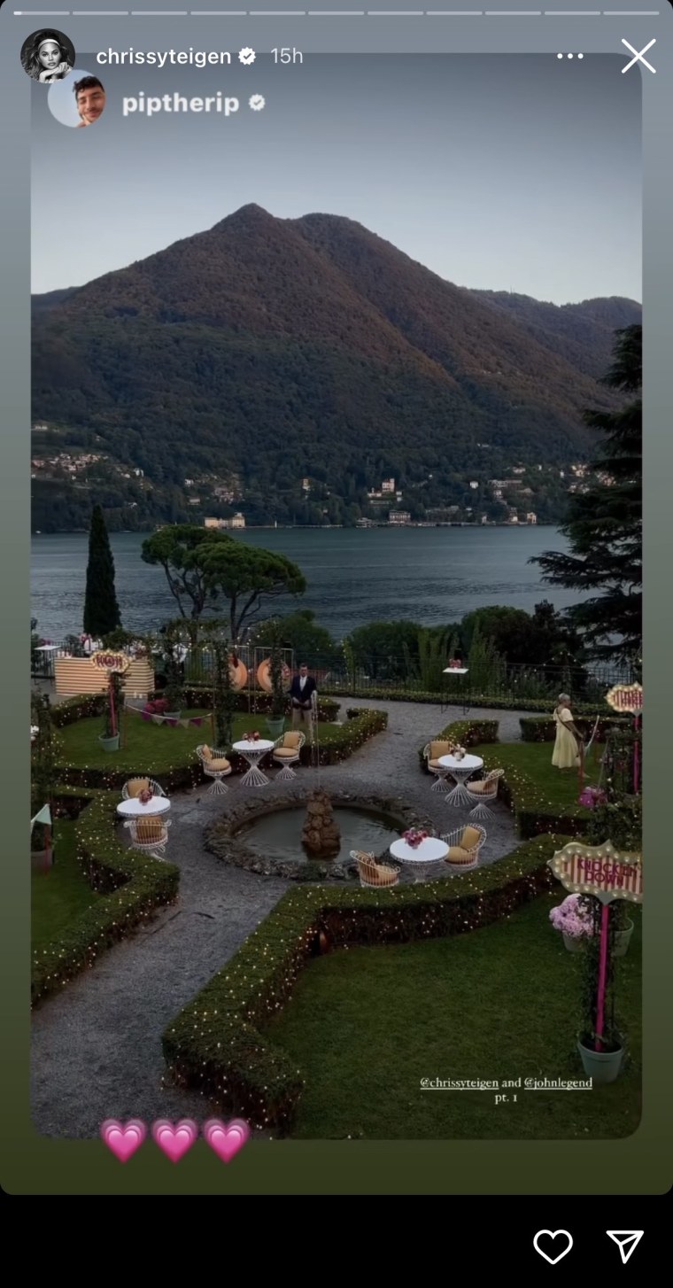 Chrissy Teigen and John Legend renew vows at Lake Como.