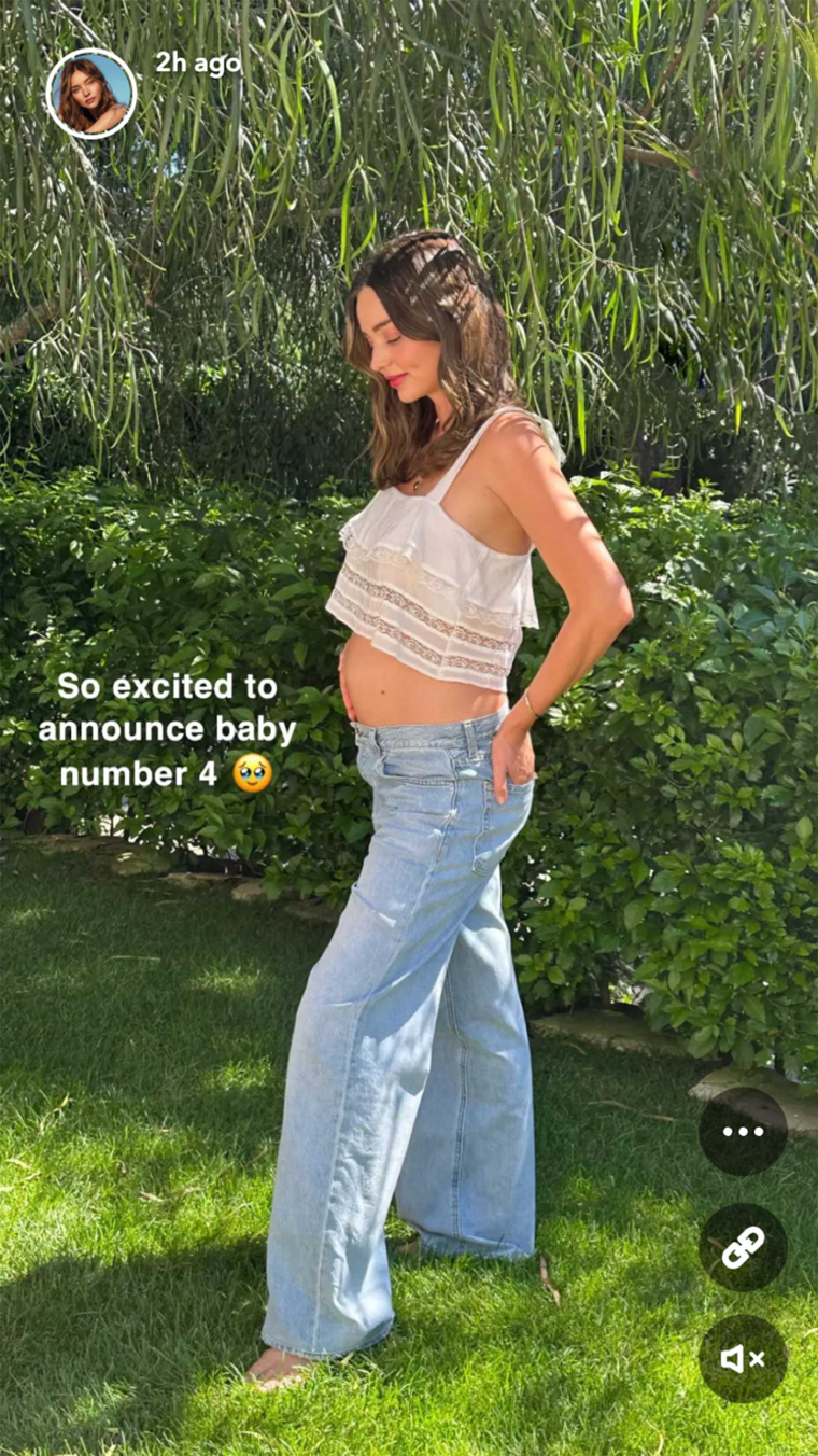 Miranda Kerr announced she is expecting her fourth child.