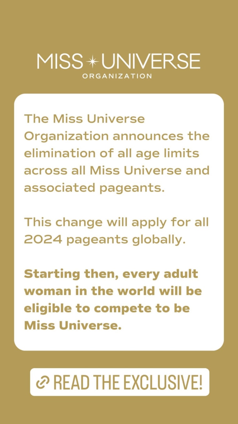 Miss Universo elimina el límite de edad para participar en el certamen.