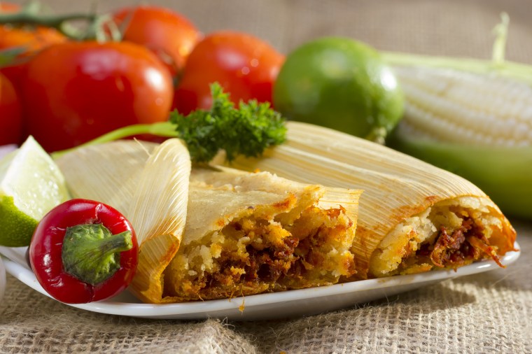 Tamales mexicanos con vegetales