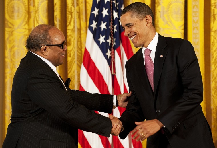 El presidente Barack Obama y Quincy Jones en la Casa Blanca.