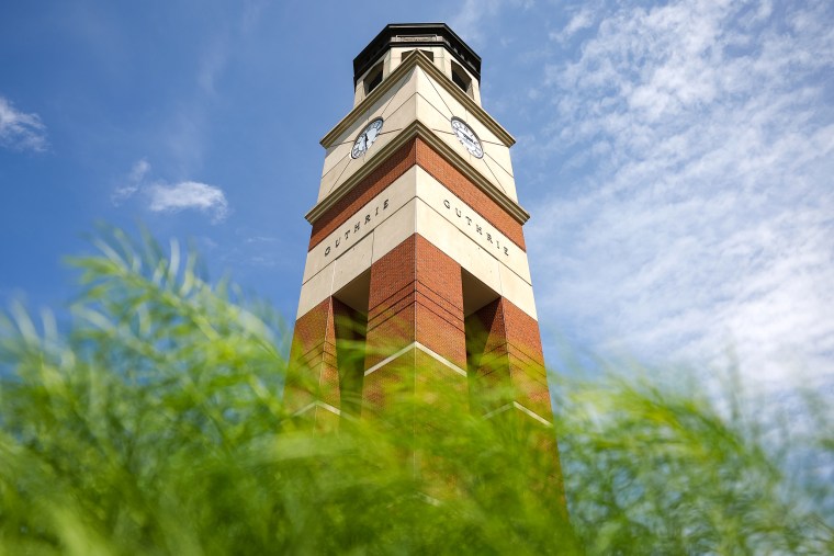 The Guthrie bell tower at Western Kentucky University in Bowling Green, Ky., in July 2023.