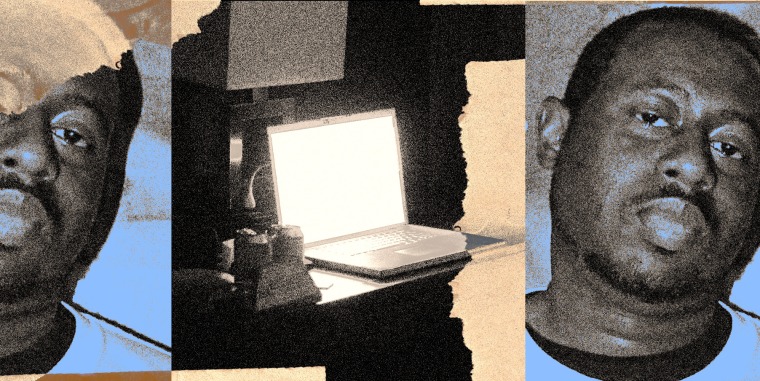 Photo Illustration: "Boopac Shakur" and a glowing laptop screen