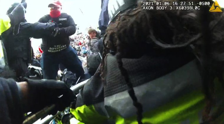 Colton McAbee at the January 6 riots at the Capitol.