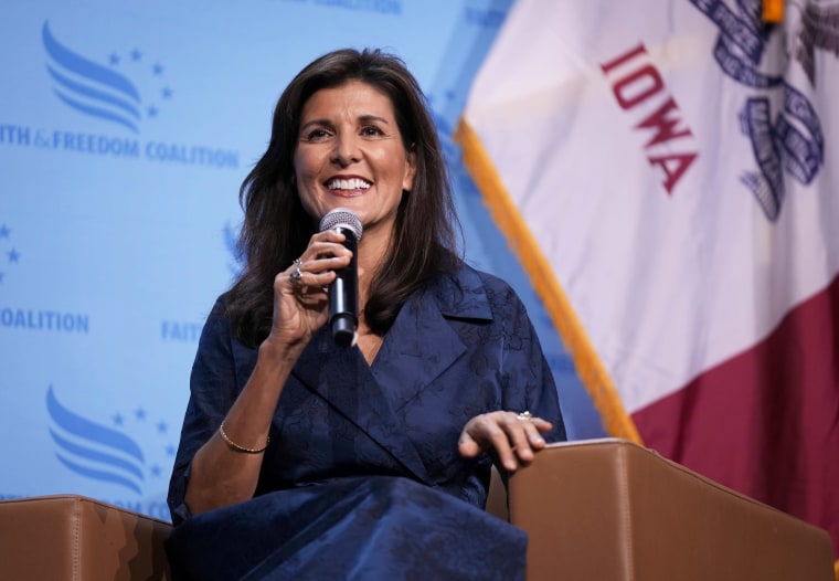 Former Gov. Nikki Haley speaks at the Iowa Faith and Freedom Coalition's banquet