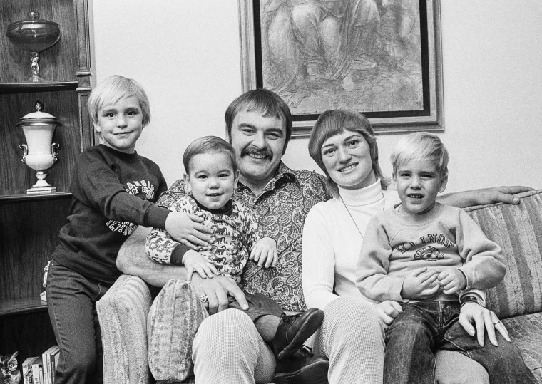 Dick Butkus with his family at their home in Chicago Heights, on Oct. 24, 1972.