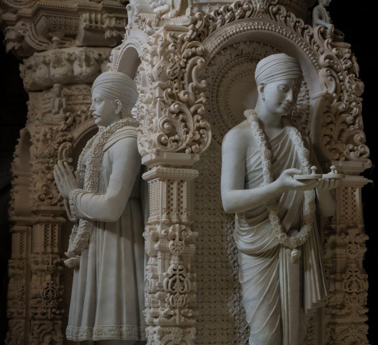 Seven feet marble carvings inside the temple.