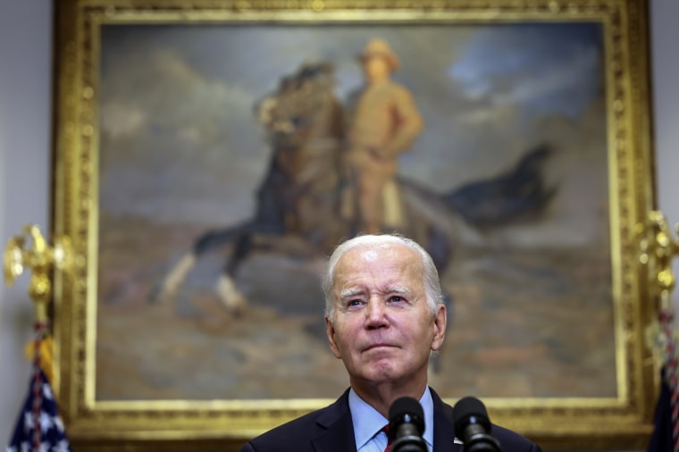 U.S. President Joe Biden delivers remarks at the White House in Washington, DC. on Oct. 4, 2023. 