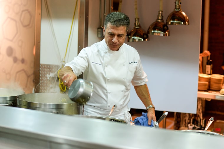 Chef Michael Chiarello prepares a dish.