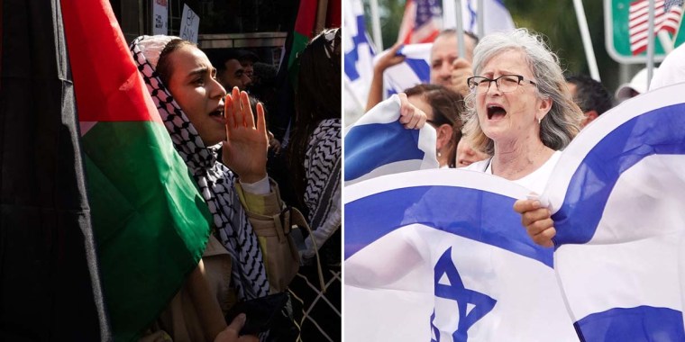 palestinian isael israeli rallies rally new york fort lauderdale