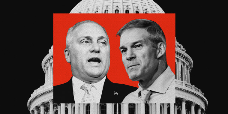 Collage of Steve Scalise and Jim Jordan against U.S. Capitol Building