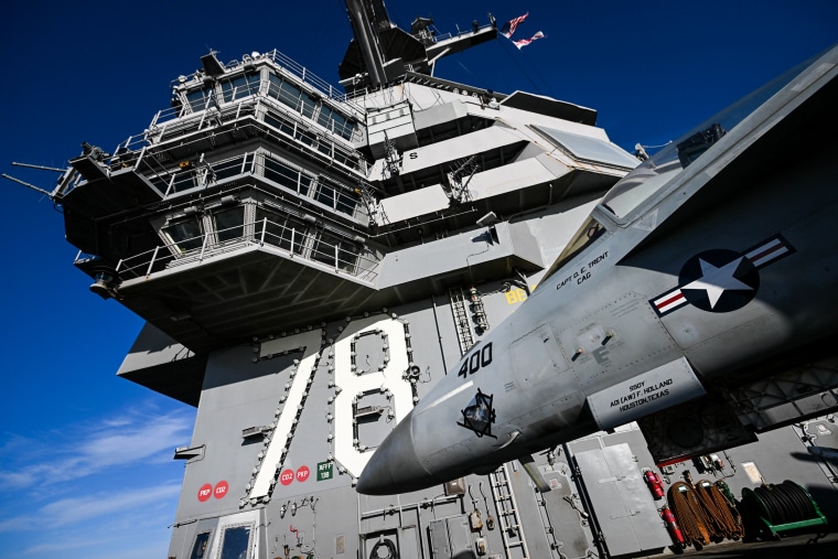 The flight deck of the USS Gerald R. Ford.