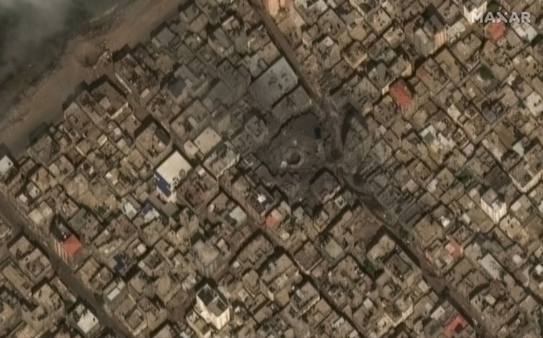 Destroyed al Gharbi mosque, Gaza, on Oct. 10, 2023.