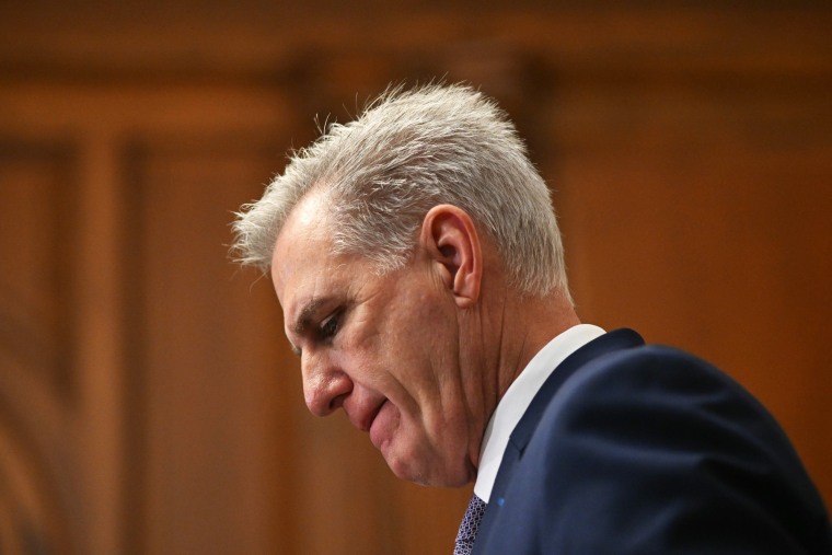 Kevin McCarthy during a press conference at the U.S. Capitol