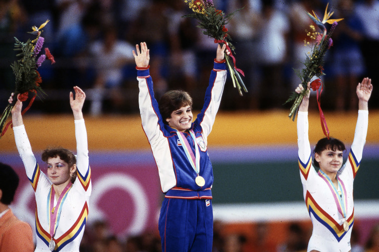 Mary Lou Retton At Women's Gymnastics Medal Ceremony At The 1984 Summer Olympics