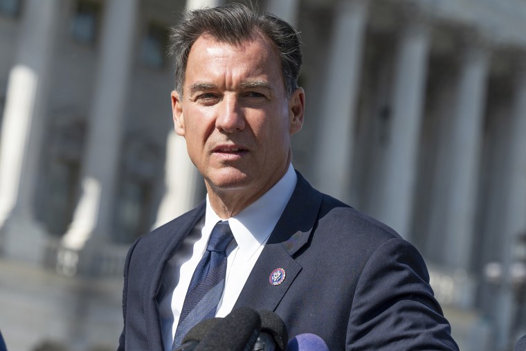 Then-Rep. Tom Suozzi, D-N.Y., speaks at the Capitol in 2021.