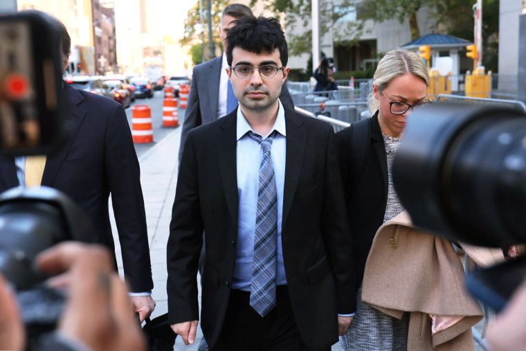 Adam Yedidia walks down the street as he leaves Manhattan Federal Court