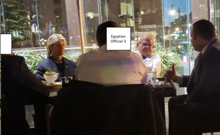 An alleged meeting at a Washington D.C. steakhouse where Sen. Bob Menendez, his wife, Hana, and “Egyptian Official-3”