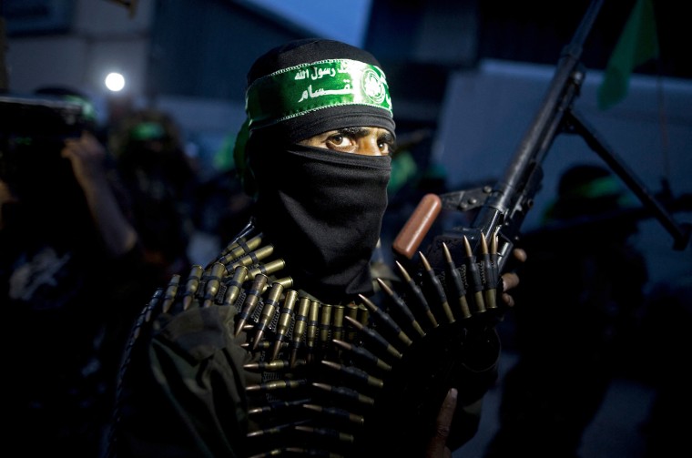 A member Hamas during a rally in Gaza city