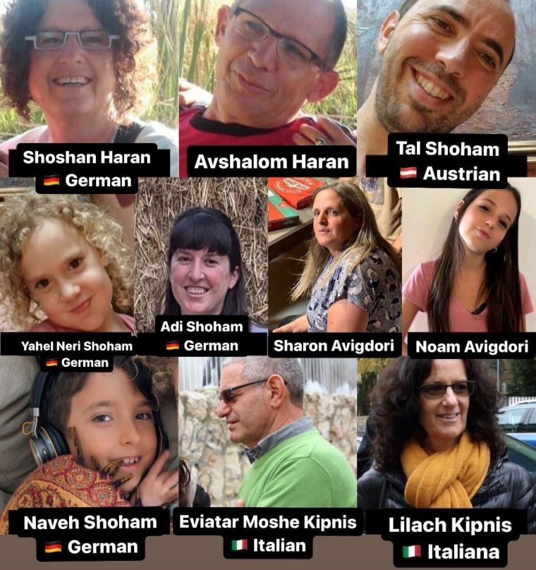 The 10 missing members of Shira Havron's family.